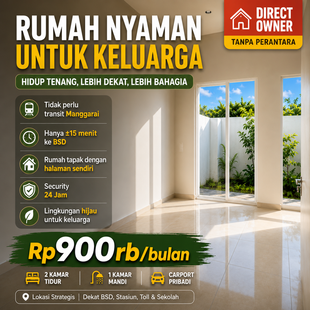 Sewa Rumah The River Parung Panjang Bogor | Cluster Siap Huni Dekat Stasiun BSD